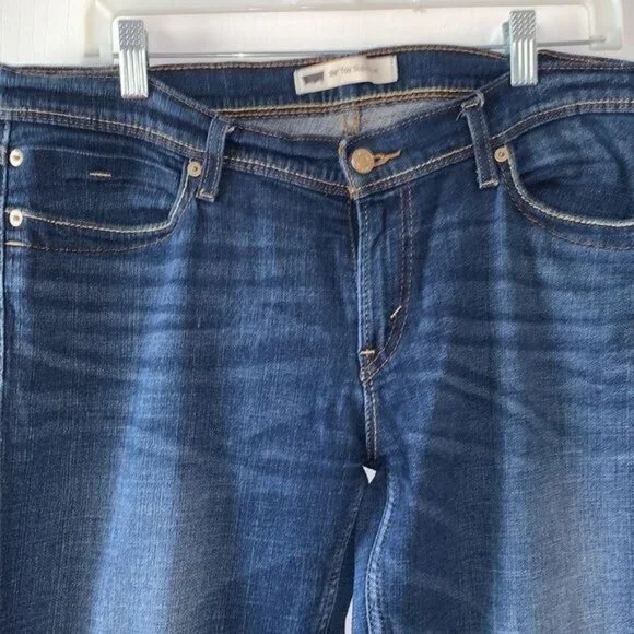 Levis 524 Too Superlow Womens Skinny Jeans Size 15M Dark Wash Denim Cotton Blend - Picture 3 of 13